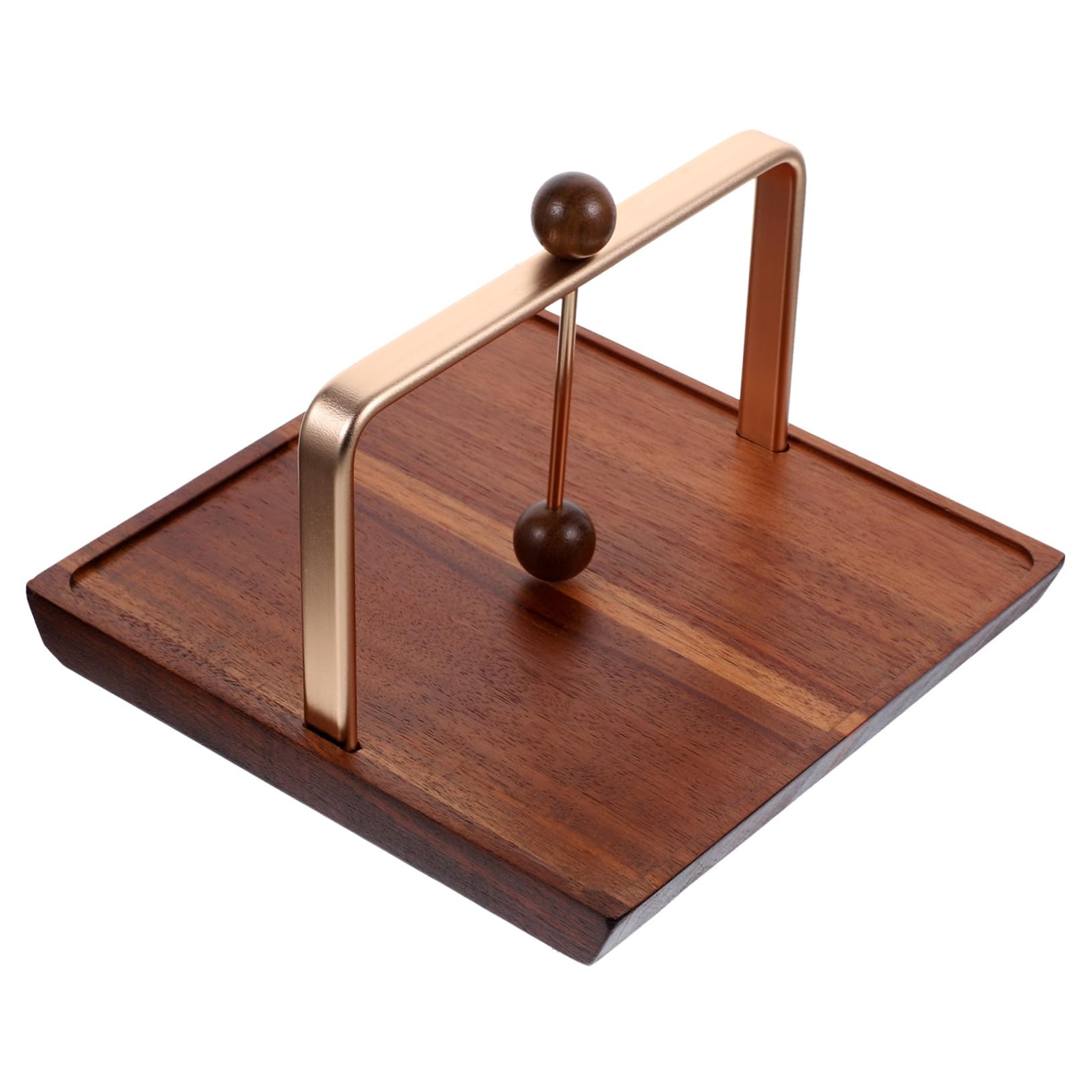Servilletero de Madera y Hierro Marrón Gran Capacidad, Diseño Cuadrado Elegante y Seguro para Restaurantes y Cafés