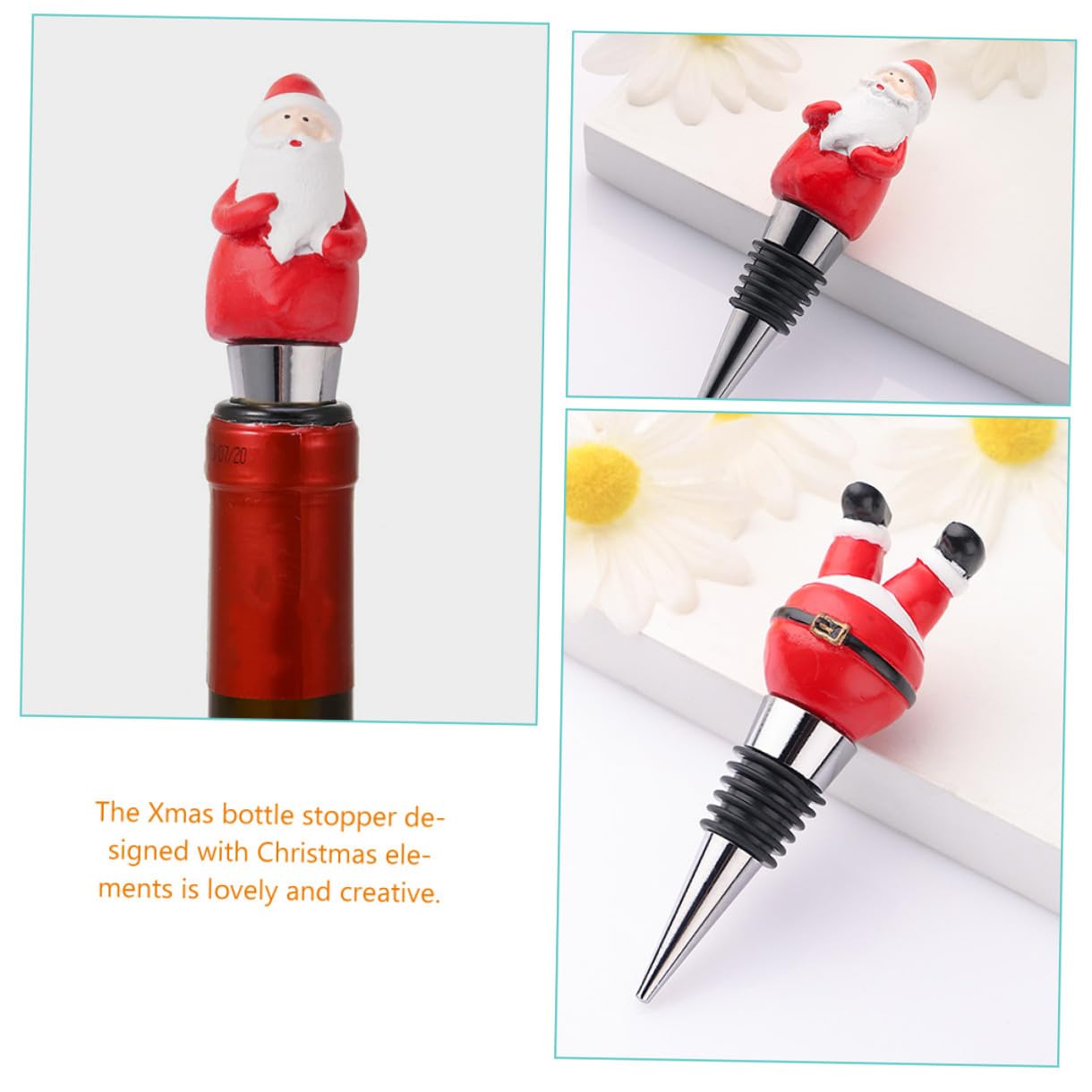 VALICLUD 9 Piezas Tapones para Botellas de Vino con Diseño Navideño Decorativas para Sellar y Conservar Vino Regalo para Fiestas y Reuniones