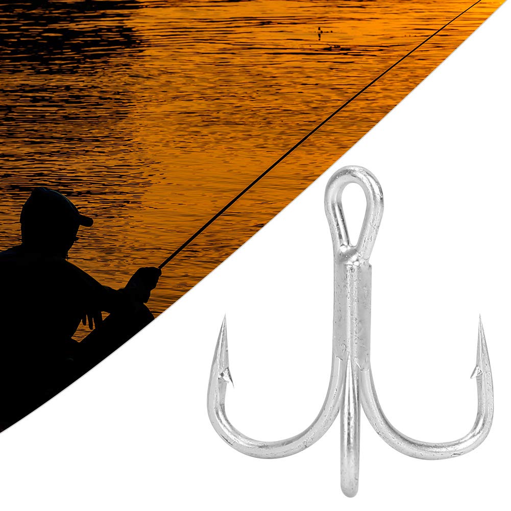 Carp Circle Hook Triple Barbed Fish Hook Robusto Circle Hooks Amo da pesca Eyed Fishing Hook per pesci di mare per acqua salata Accessori per la pesca in acqua dolce(Large 1/0# (10