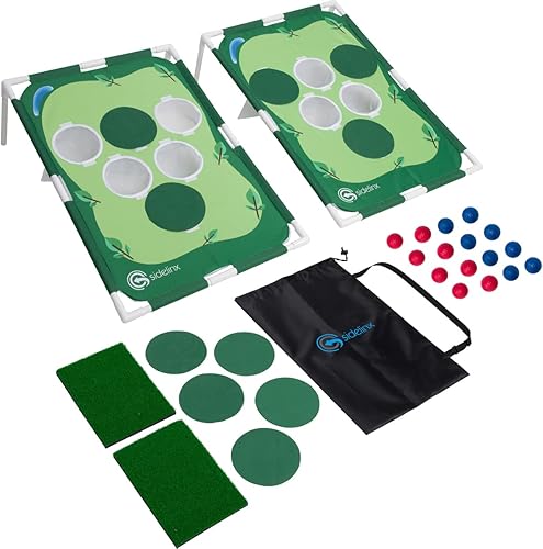 Sidelinx Juego de pong de golf  Mash Up de golf, Cornhole y Pong  Juego de práctica de astillado en interiores o exteriores  Regalo de golf perfecto