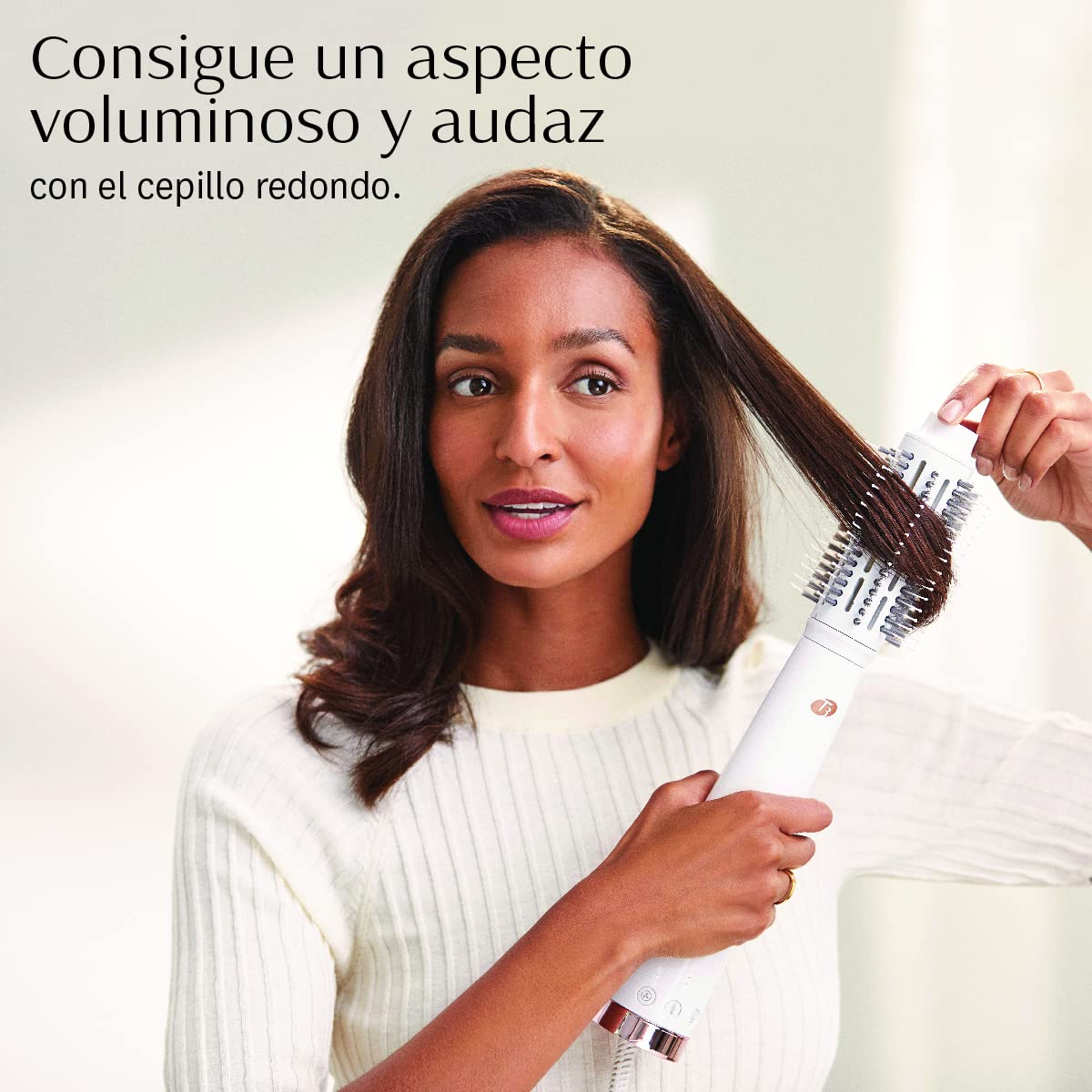 T3 AireBrush Duo con dos accesorios Cepillo de aire caliente con accesorios intercambiables, incluye 15 combinaciones de velocidad y calor, con interruptor para aumentar el volume