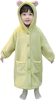 バスローブ キッズ 着る毛布 子供服 パジャマ ルームウエア 秋冬 長袖 ガウン 厚手 防寒 保暖 ふわふわ フランネル フード付き 恐竜 部屋着 寝間着 お風呂上がり 男女兼用 90-140cm