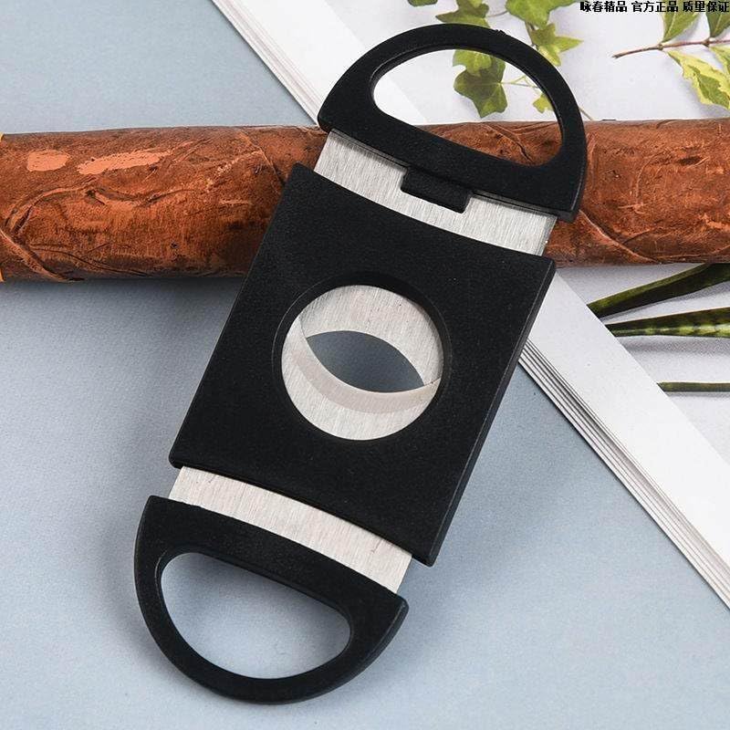 Cigar Cutter 3-in-1 Stainless Steel Round Scissors Slicer Portable Metal Smoking Accessories Tool Pocket Case(Silver)