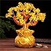 VOVOV Feng Shui Pale Gold Crystal Money Tree Bonsai Style Decoration for Wealth and Luck