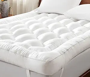 Decroom 4 Inch Memory Foam Mattress Topper King Size, Filled with Breathable Memory Foam Pillow Topper, Soft Fluffy Supportive Bed Mattress Pad for Back Pain Relief, 80x78x4 Inch