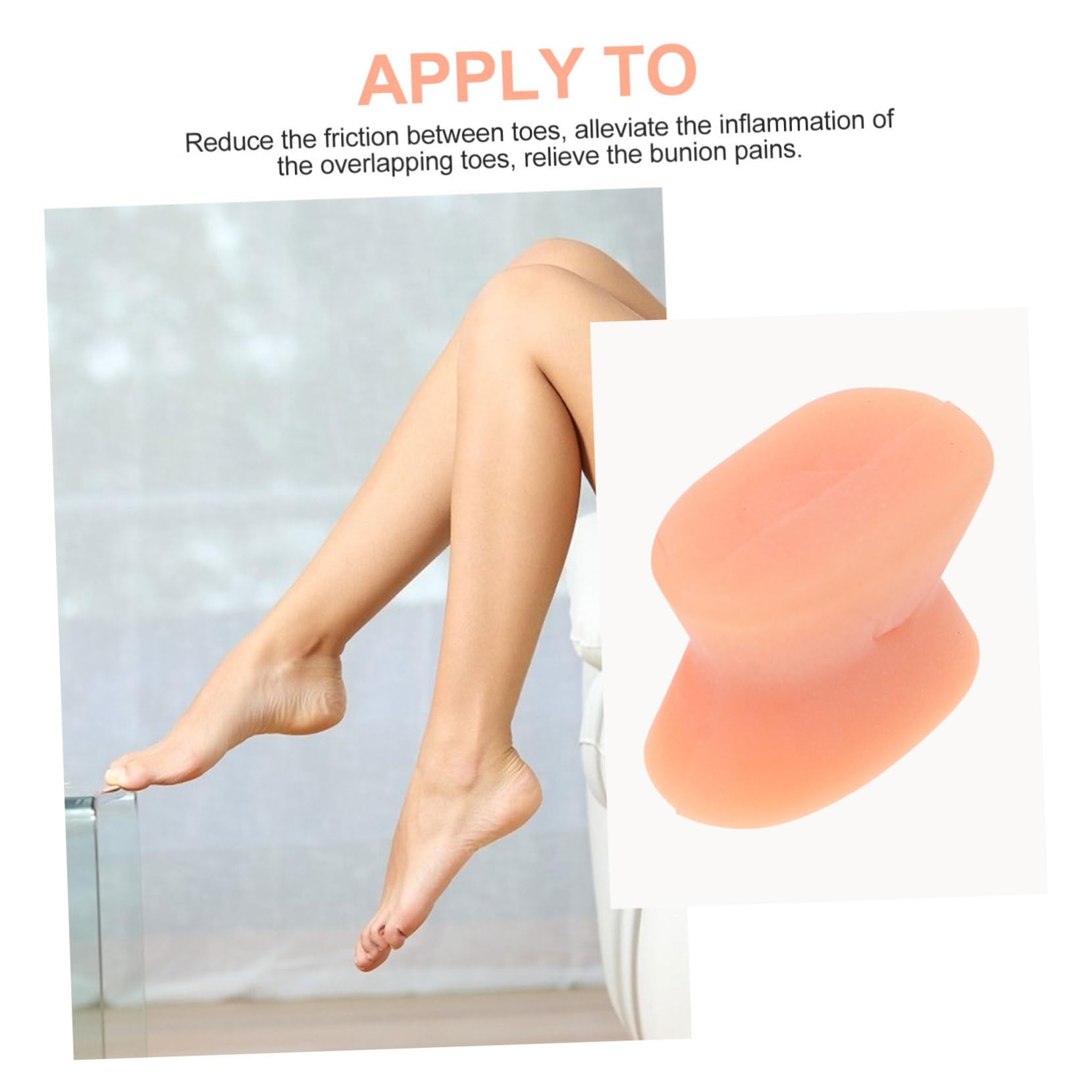 PartyKindom 8Pcs Silicone Toe Adjuster and Divider for Bunion and Overlapping Toes Light Brown Comfortable Foot Care Separators for Relief and Alignment