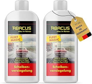 ABACUS® Fleet Magic® Scheibenversiegelung Auto | Glasversiegelung | Nanoversiegelung | Regenabweiser mit Lotus-Effekt | Scheibenversiegelung mit Abperleffekt für klare Sicht 2X 250 ml (7101)