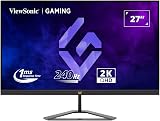 ViewSonic VX2758A-2K-PRO-3 Écran PC Gamer 27 Pouces, IPS Moniteur de Jeu QHD 2560 x 1440p, 240 Hz, 1ms MPRT, AMD FreeSync Premium/NVIDIA G-Sync Compatible, HDR10, HDMI 2.1, DP 1.4 - 1