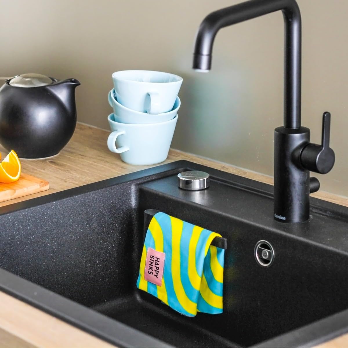 Dish Cloth Holder for Sink – Magnetic Stainless Steel – HAPPY SiNKS
