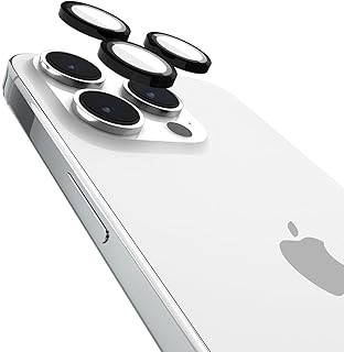 Pelican iPhone 15 Pro/iPhone 15 Pro Max Camera Lens Protector w/Aluminum Rings - 9H Tempered Glass - Durable Anti-Scratch, Anti-Shatter, HD View w/Night Shoot, Case Friendly, Easy Install - Black