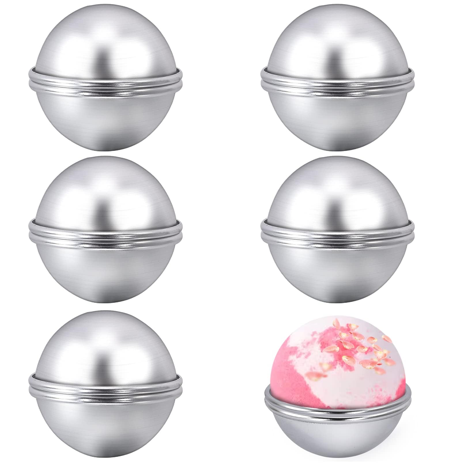 TERRIFI 12 Pieces Bath Bomb Mold,6 Set Metal Bath Bomb Molds, Aluminum Alloy Semicircle Mold Tool for Crafting Your Own Fizzles Handmade SPA,Bath Bombs Press for DIY Making Supplies, 5.6 * 2.6cm