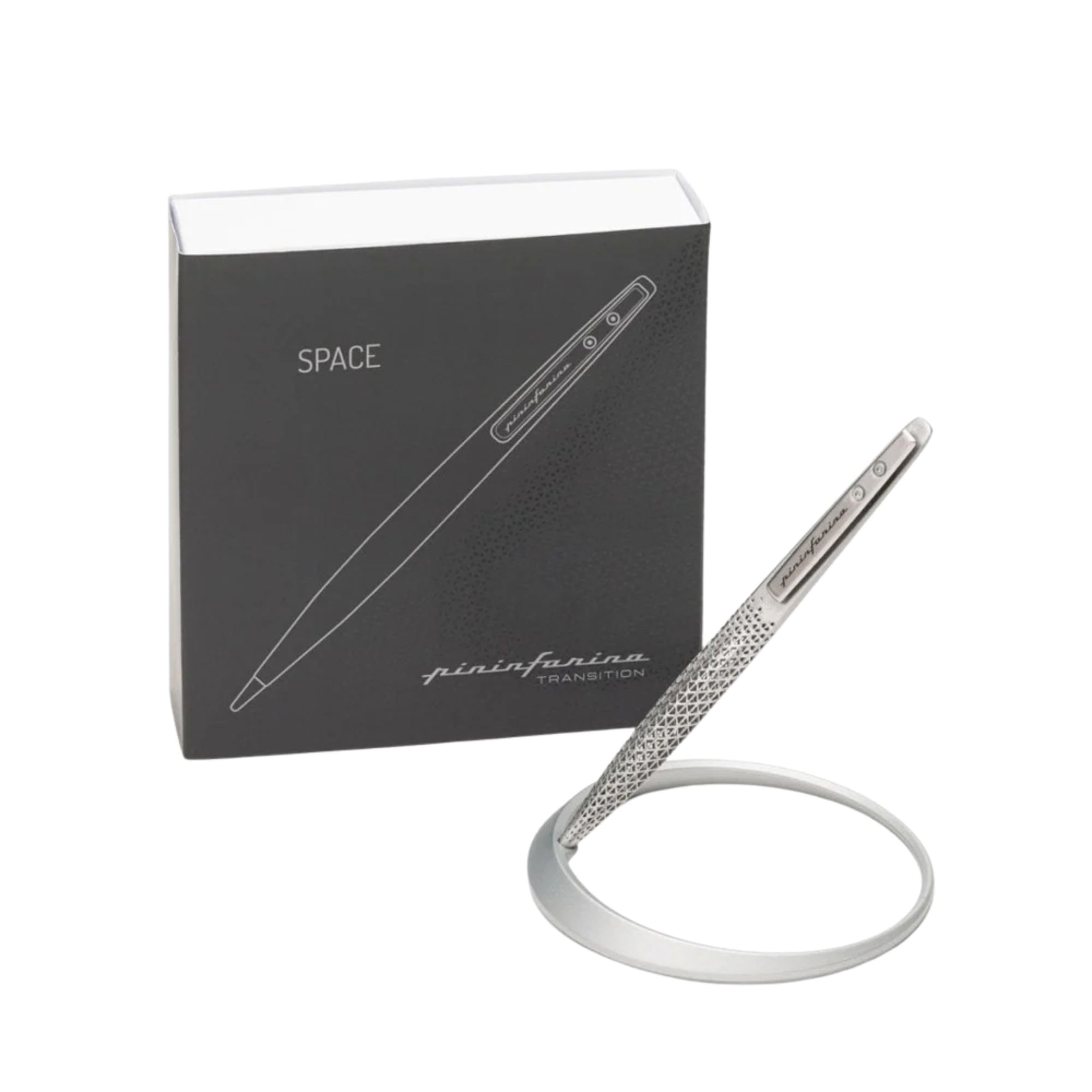 Pininfarina Space Penna senza inchiostro, Penna elegante uomo con puntale in Ethergraf, Grigio