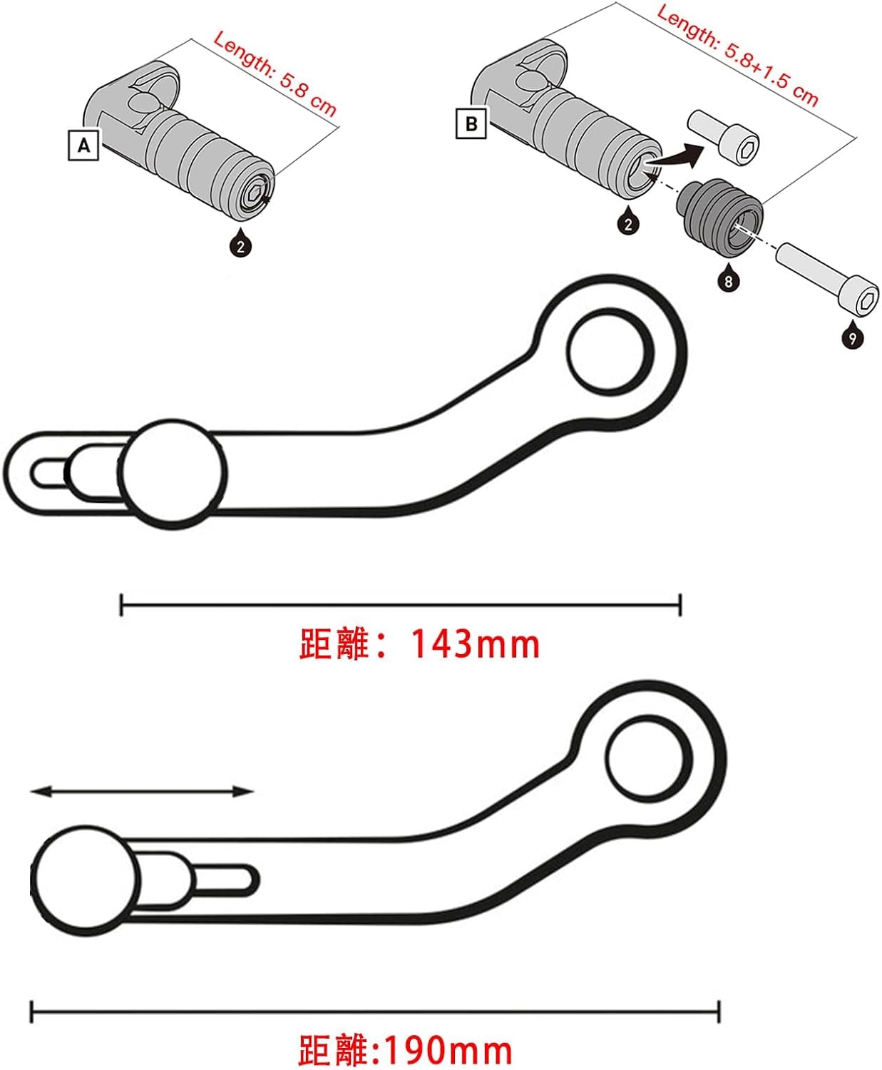 Motorcycle Modified Aluminum Alloy Shift Lever Lengthened Adjustable Shift Lever Compatible with Kawasaki Ninja 650 (2017-2025), Z650 (2019-2025), Z65RS (2022-2025) (Green)