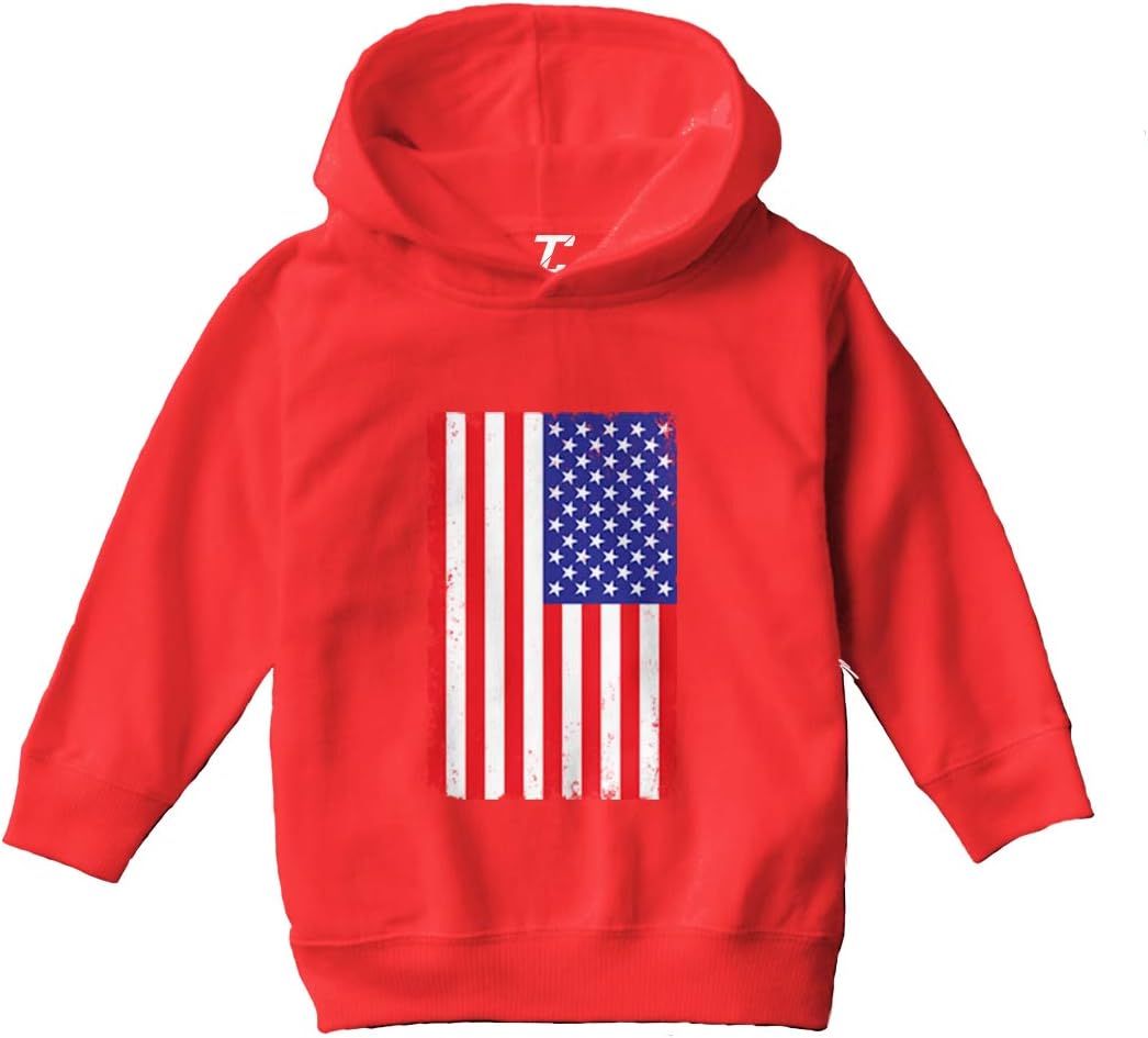 Tcombo Distressed American Flag - 'Murica USA Toddler/Youth Fleece Hoodie