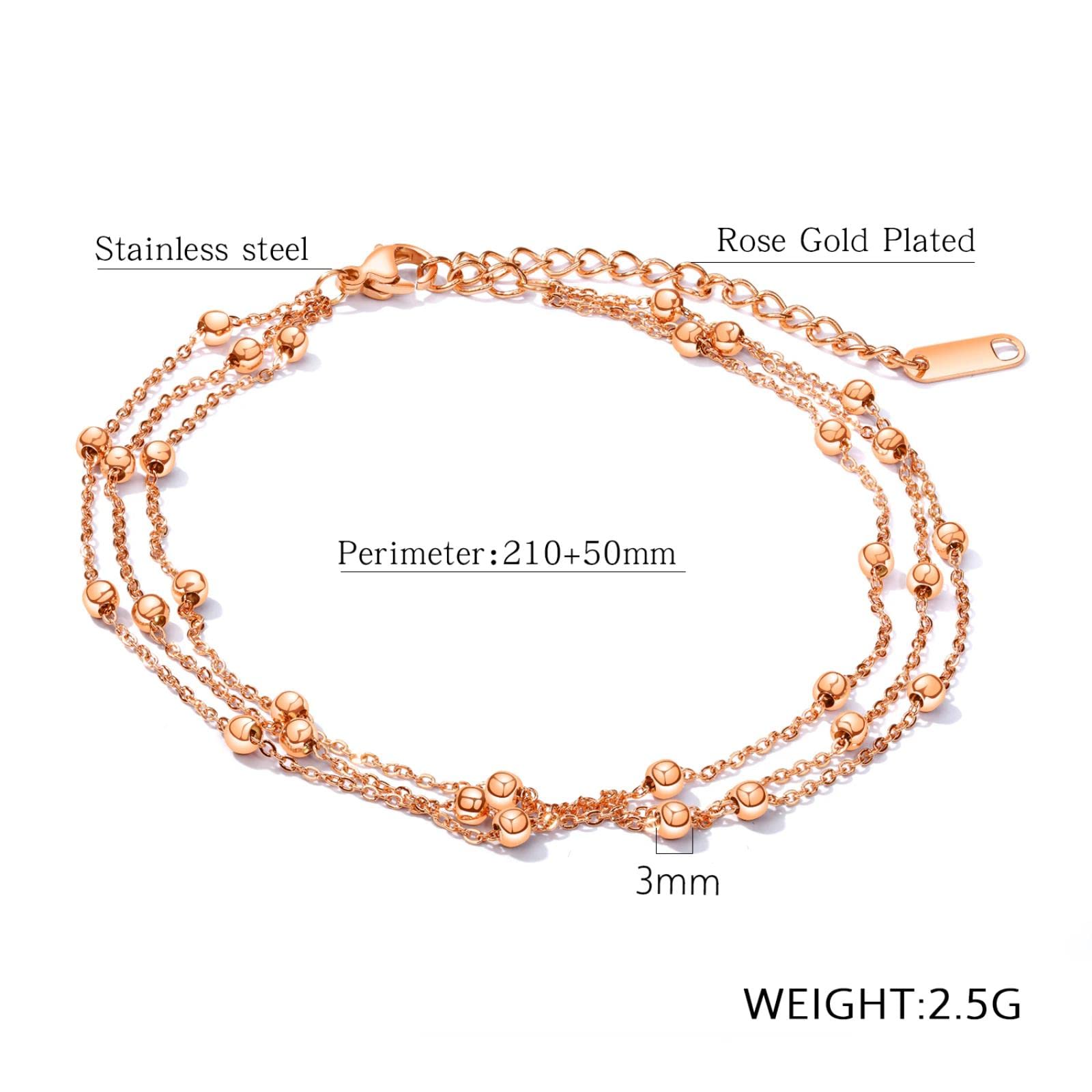 Cavigliera alla Multistrato Fatta a Mano con Perline per Le Donne Sandali a Piedi Nudi Bracciale Cavigliere Piede Gotico Boho Gioielli Regalo