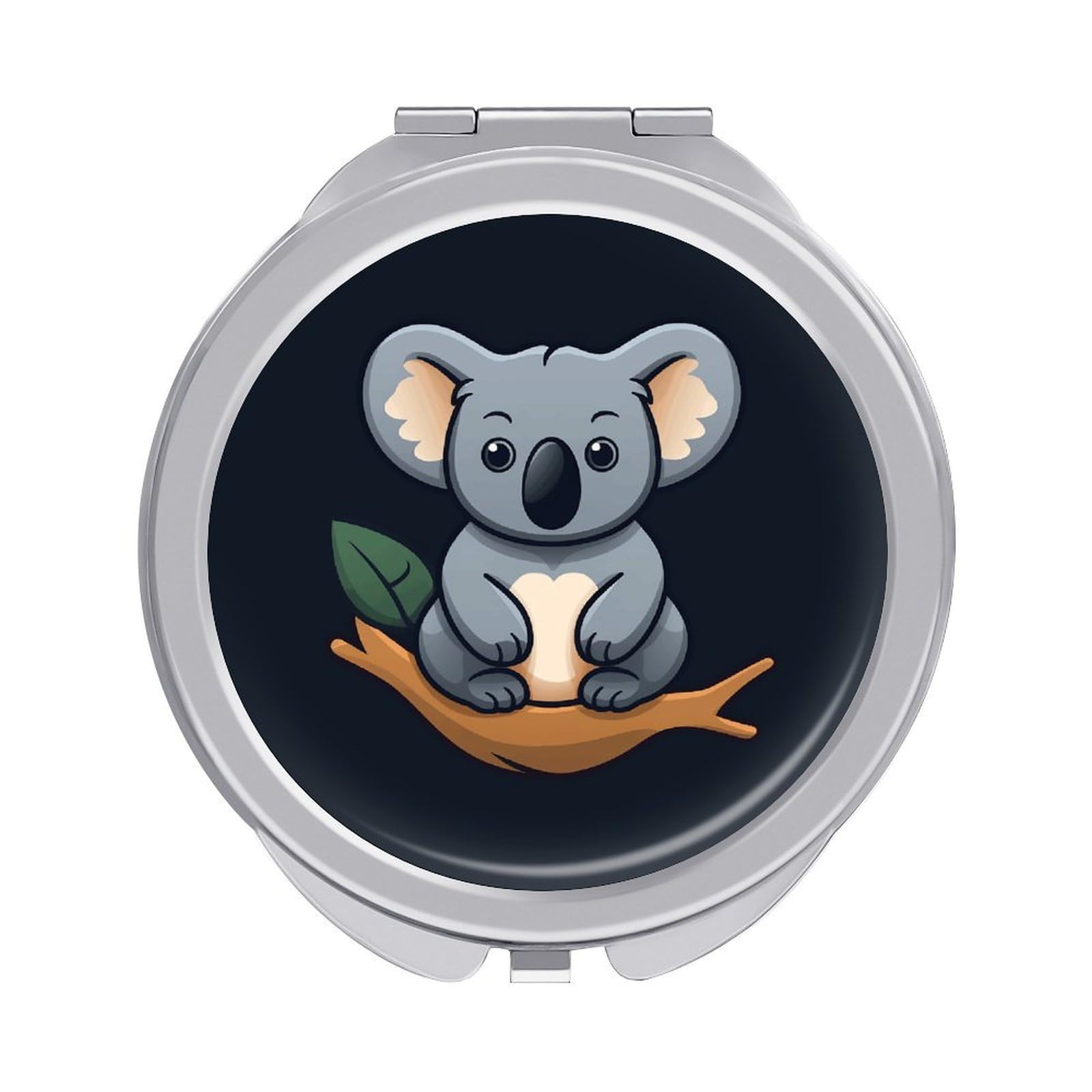 Fekiloot Style Koala In Tree Travel Makeup Mirror Handheld Compact Mirror Portable Pocket Mirror Double-Sided 1X/2X Magnifying For Handbag And Purses