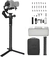FeiyuTech Estabilizador de Câmera Scorp-Mini 2 Kit com Luz de Rastreamento/Preenchimento Ai, Estabilizador de Cardan de 3 Eixos para Câmera Sem Espelho, Câmeras Compactas, Câmera de Ação, Smartphone,
