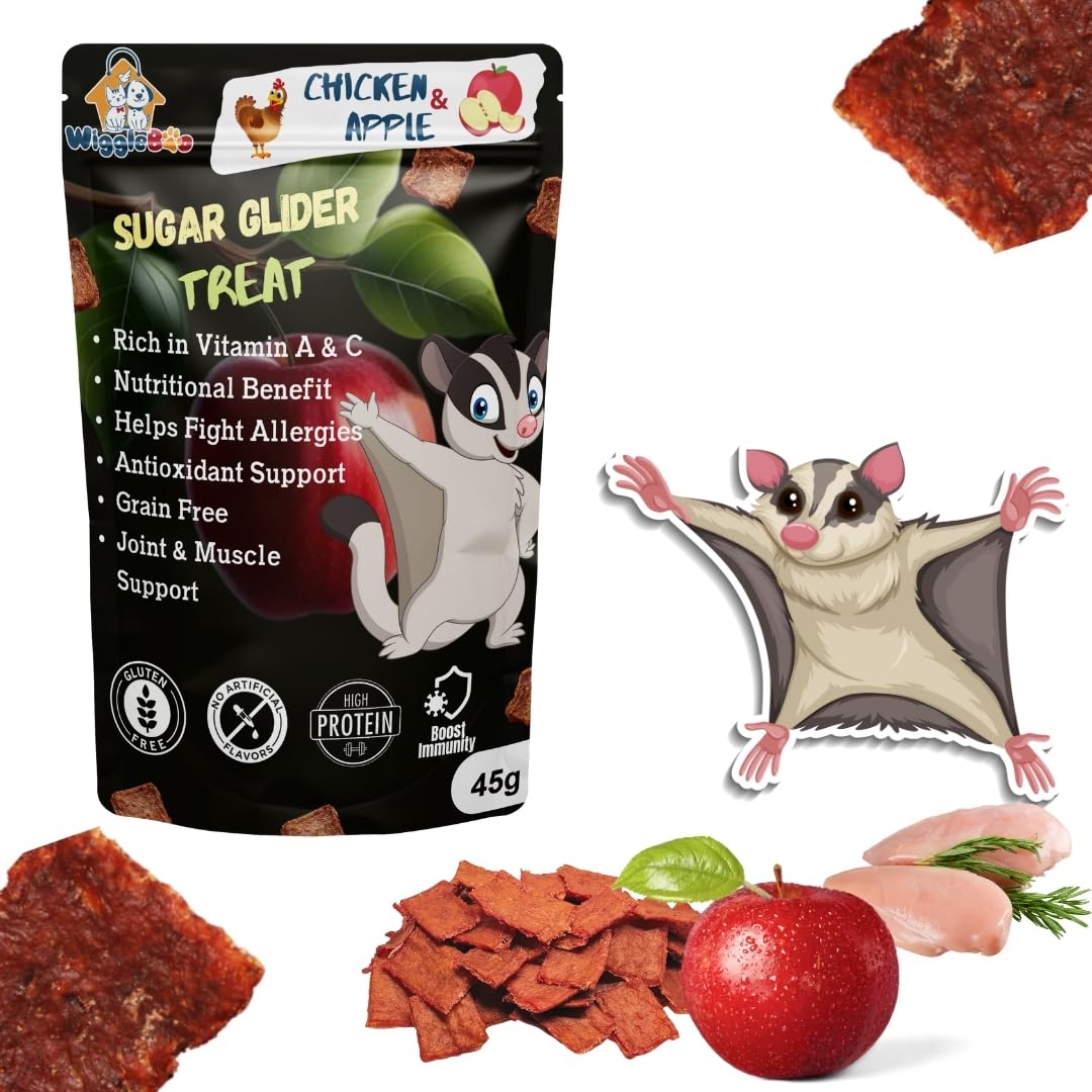 Chicken & Apple Suger Glider Treat | Protein Rich | Great Antioxidants | Crunchy Healthy Snacks | 45g