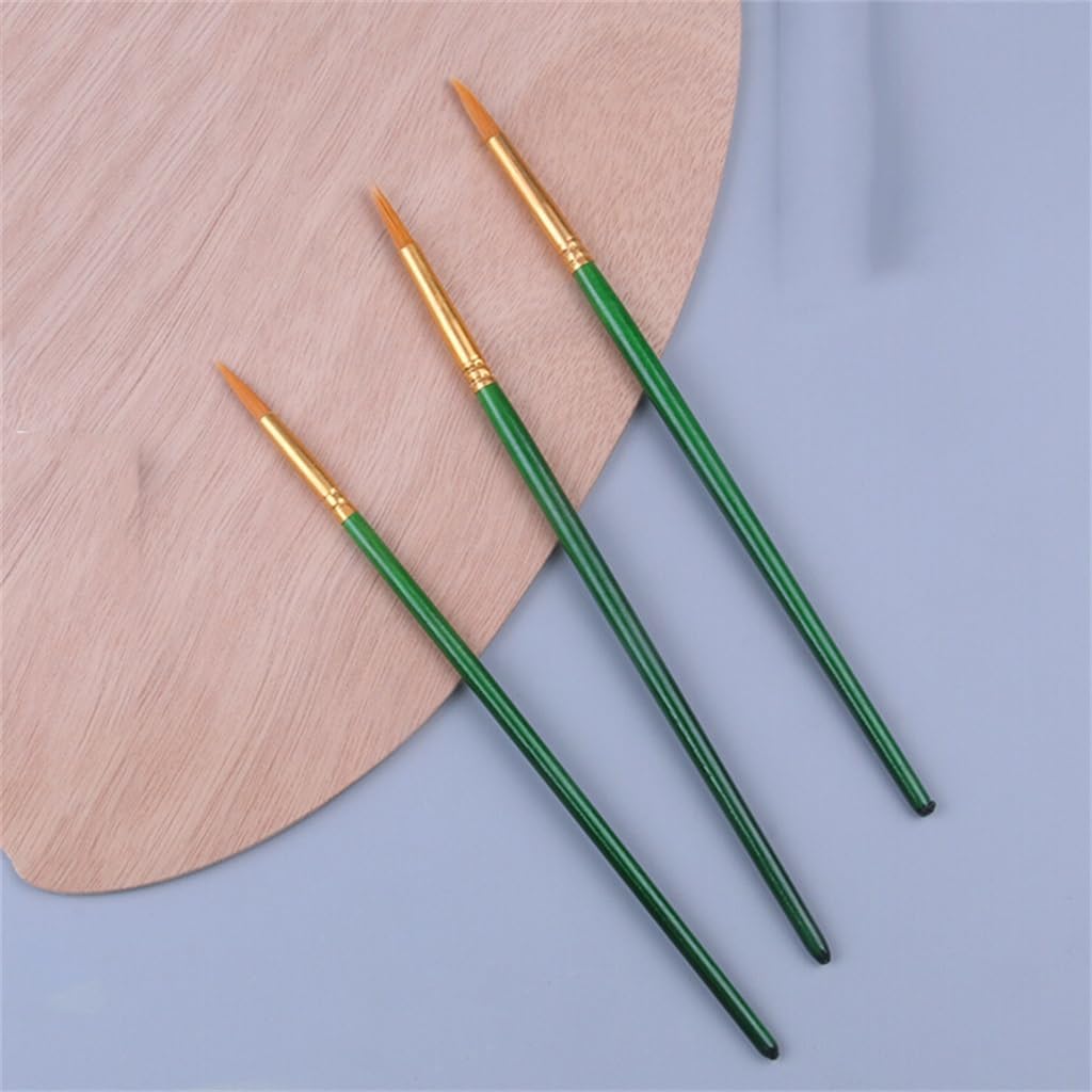 Aluminium Tube Bristle Paintbrush Wooden Rod Children's Art Painting Brush Doodle Outlining Pen