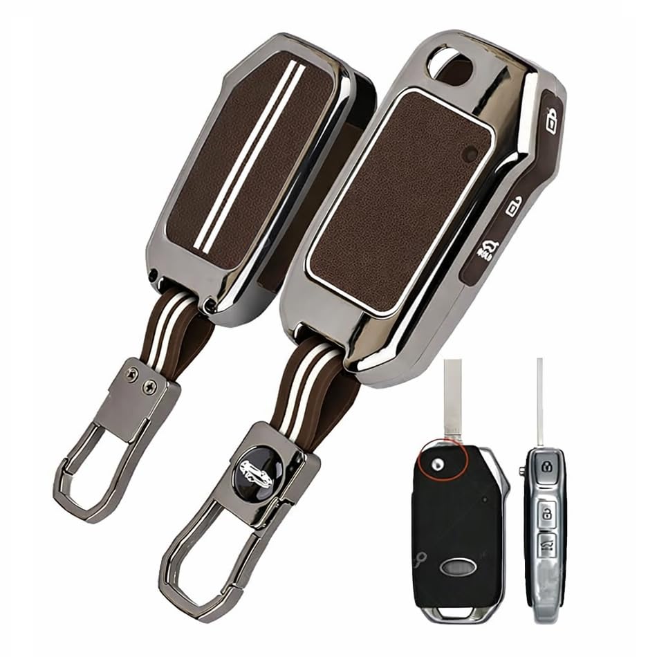 Metal Silicon Key Cover Compatible for Kiaa Seltos 2023 2024 HTE 3 Button Flip Key Cover Full Metal Protections-image-22