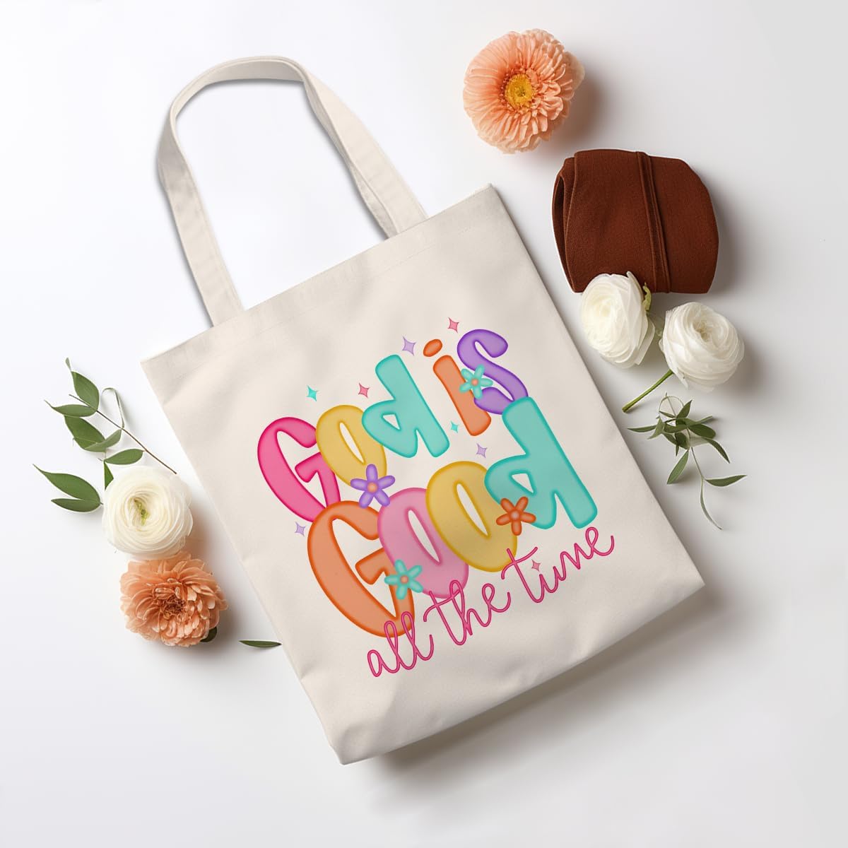 Inspirational Christian Gifts Canvas Tote Bag for Women, Christmas Friendship Birthday Religious Grocery Bags - Image 6