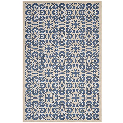 Modway Ariana Vintage Floral Trellis 8X10 Indoor And Outdoor In Blue And Beige #TOP1