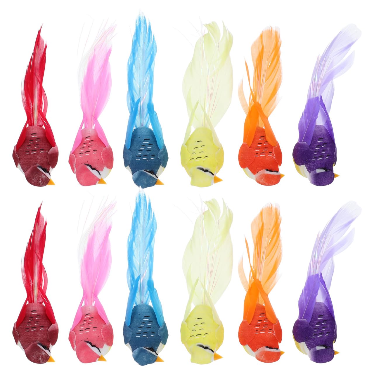 Holibanna Multicolor Simulated Resin Bird Decoration - Lifelike Clip On Birds For Home And Garden Ornaments Multi-Colored Miniature Birds With Magnet Base 14Cm
