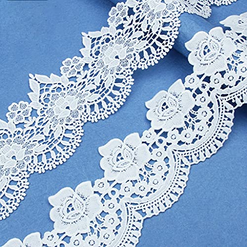 Ruban en dentelle blanche brodée de 9,1m pour decoration de mariage - 3