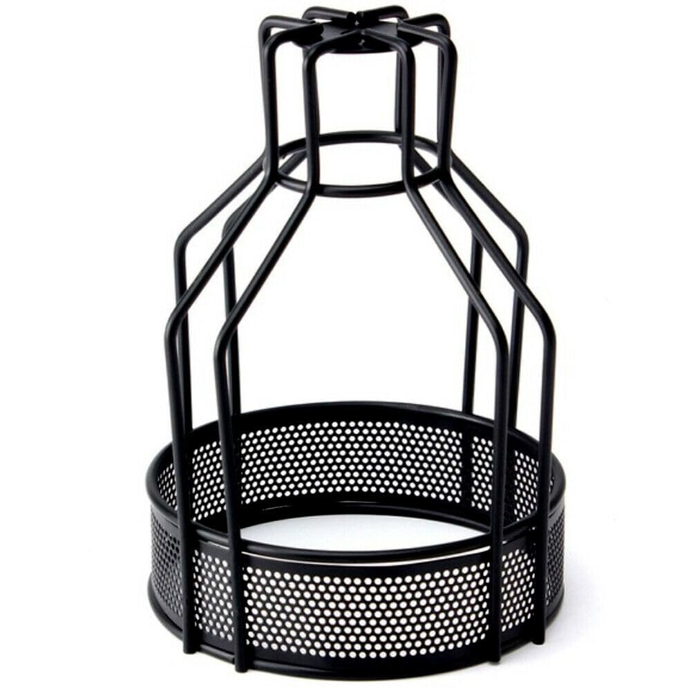 DC VOLTAGE Retro Vintage Industrial Cage Metal Lamp Shade Kitchen Bedroom Dining Room Guestroom and Living Room (Black) โ image 1