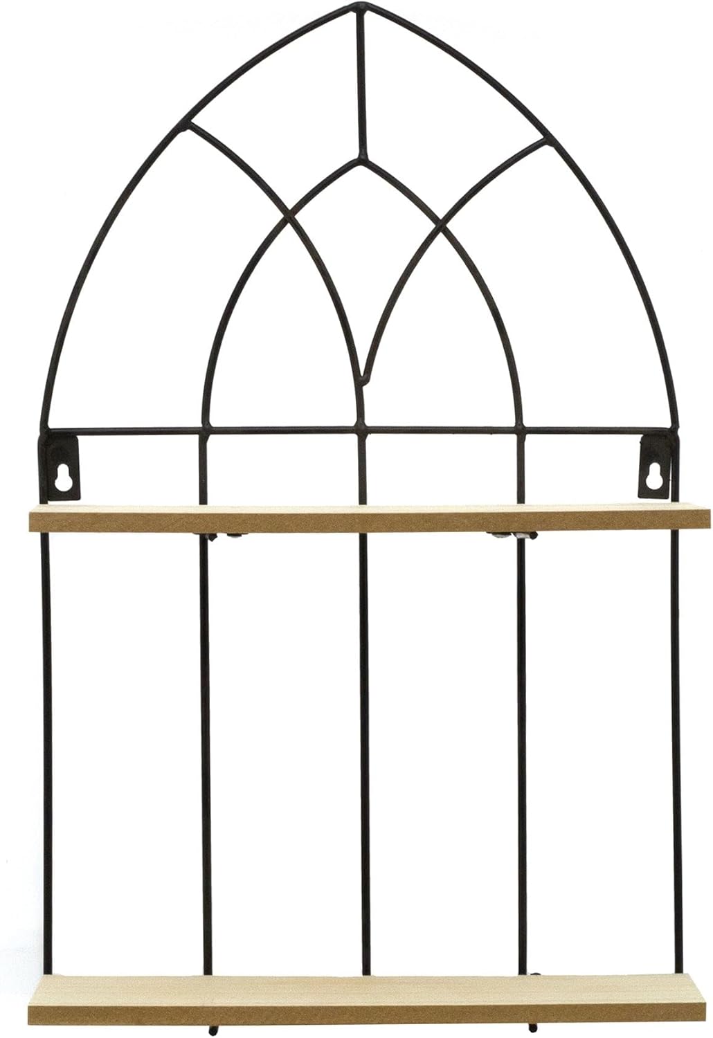 Carousel Home Modern Black Metal Arch Frame With Folding Shelves Wall