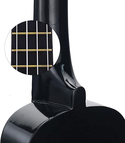 Miniatura 29 de Ukelele soprano de moda para principiantes de 21 pulgadas. Ukelele hawaiano para niños, adultos y estudiantes con bolsa de concierto (marrón)