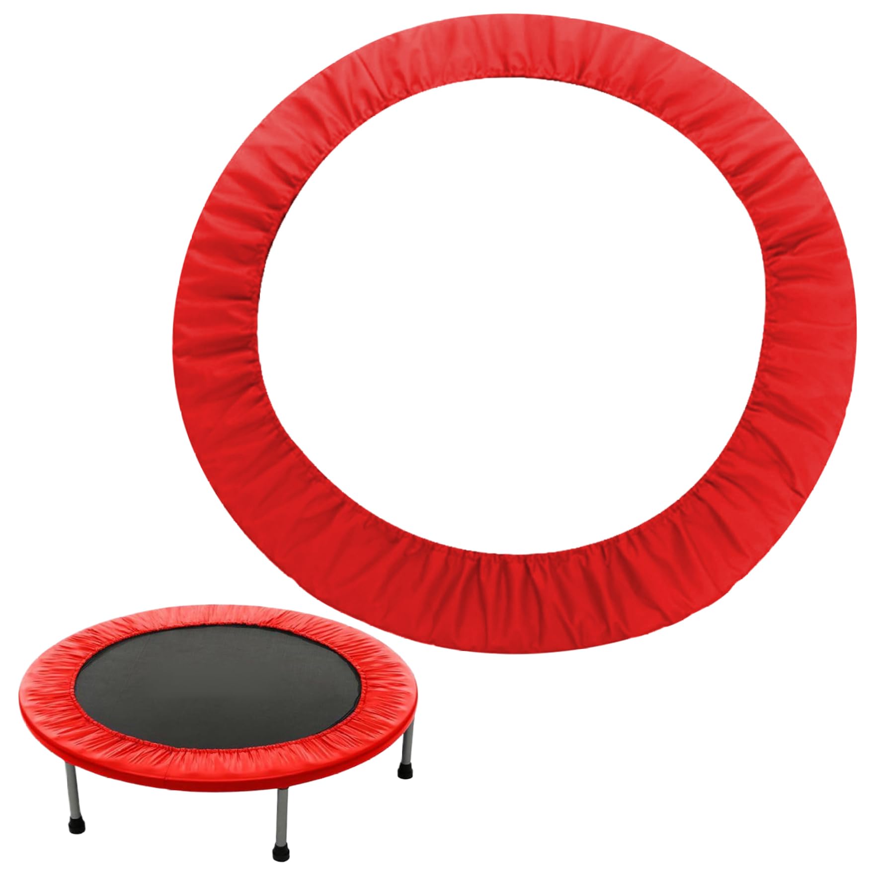 Trampoline Spring Cover 40in Round Trampoline Pad Protective Cover for Kids with Elastic Sponge-Lined Abrasive-Resistant Oxford Cloth Red Pad Replacement
