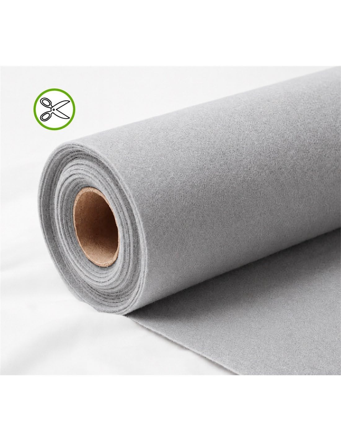 Jardin202 - Moqueta Ferial 1m de Ancho | Fieltro punzonado a Medida | Alfombra para Eventos y ferias | 1 Metro (Ancho) x 5 Metros (Largo) (64 - Gris Claro)