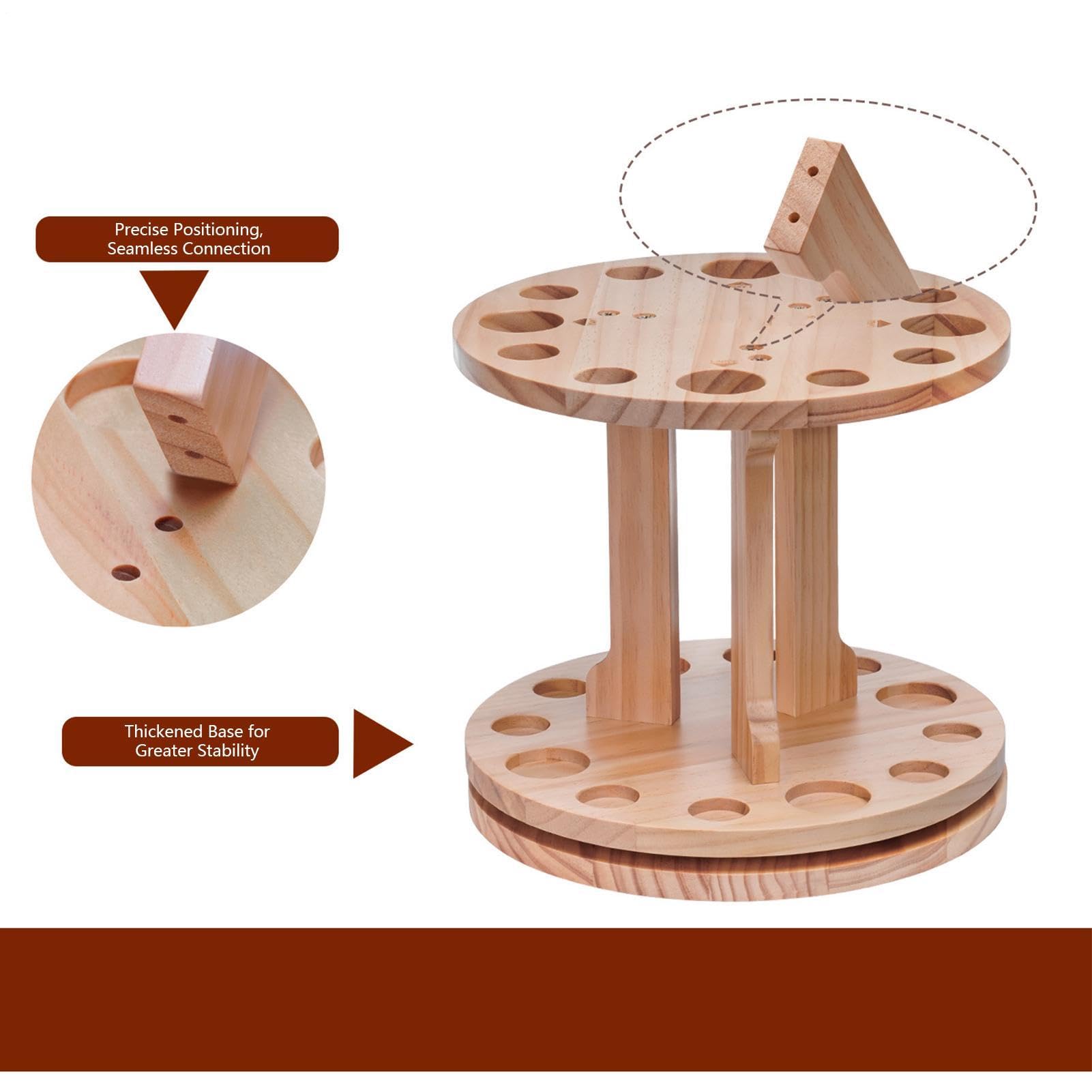 Holz Angelrutenhalter Drehbarer Holzständer für Angelruten | Platzsparendes Angelgerät-Zubehör Für Frauen, Keller, Abstellraum, Schuppen, Boot,