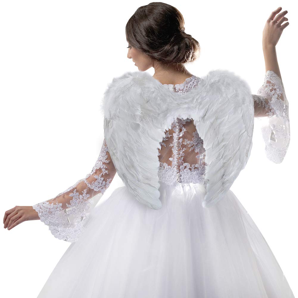 Angel Wings - White Angel Wing Adult Women Angel Wings Costume Feather Angel Wings - Christmas Angel Costume Wings, White Large