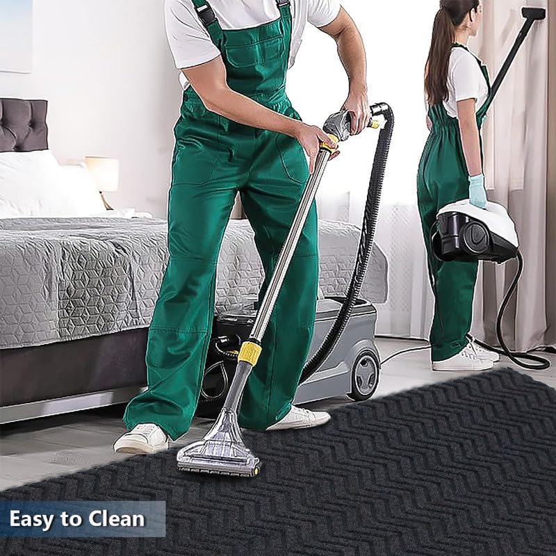 Petgrow Heavy Duty Hallway Runner Rug 1FTX20FT,Custom Size Backed Non-Slip Area Rugs Runner,Outdoor Indoor Carpet Door Mat for Floor Entryway,Kitchen Laundry Balcony Garage,Grey