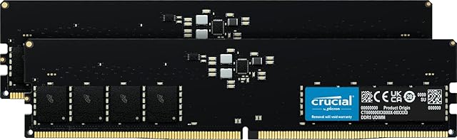 Crucial RAM 32GB Kit (2x16GB) DDR5 4800MHz CL40 Desktop Memory CT2K16G48C40U5