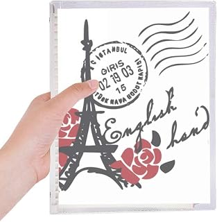 Caderno Eiffel Torre Rosas França Estilo Paris Carimbo Caderno Folhas Soltas Diário Recarregável Papelaria
