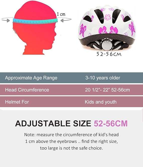 Girl Helmet for Bike,Kids Bike Pink Helmet for Girls Approximately Ages 3-10 Years Adjuastable and Multi-Sport, from Toddler to Kids CPSC Certicated