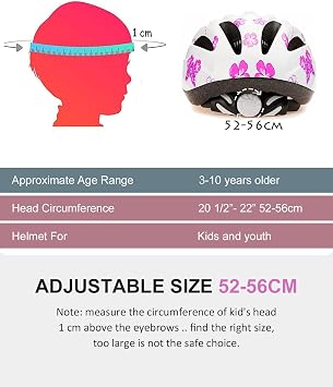 Girl Helmet for Bike,Kids Bike Pink Helmet for Girls Approximately Ages 3-10 Years Adjuastable and Multi-Sport, from Toddler to Kids CPSC Certicated