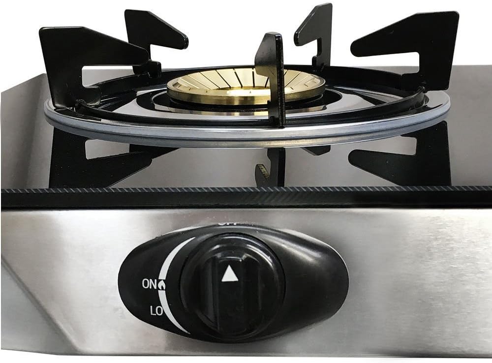 Double Steel Portable 2 Dual Burner Stove Range Propane Gas BBQ Tempered Glass Cooktop