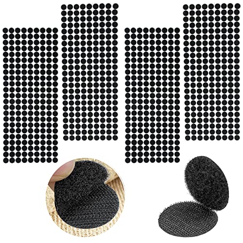 200 Pares Adhesivo Redondo 10mm Belcro Adhesivo Doble Cara Redondo Pegajoso Monedas Puntos, Lunares Adhesivo Cintas Autoadhesivo Puntos Adhesivo Redondo 400 Piezas(Black) Cover