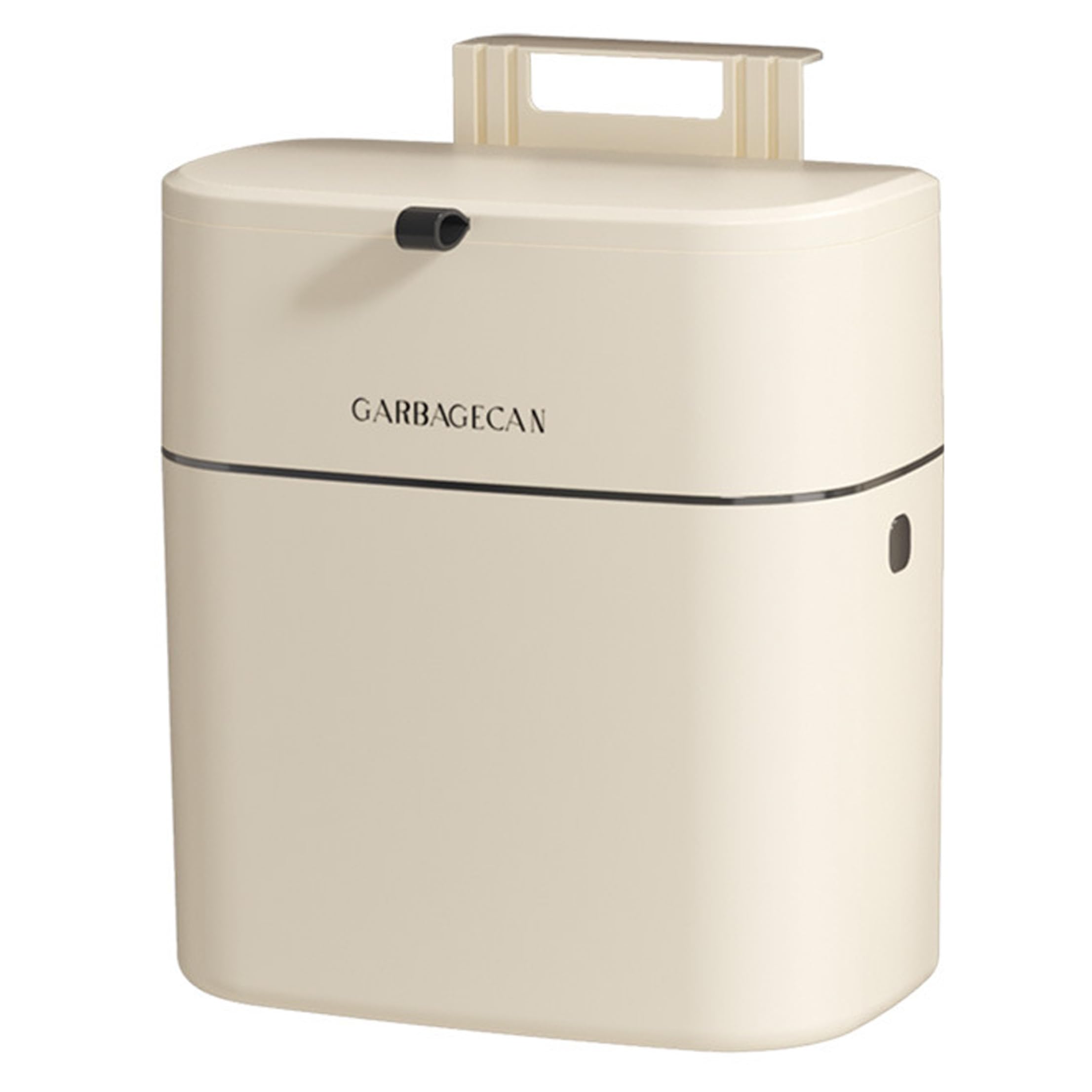 Wilafury Food Caddy Bins for Kitchen, 9L Hanging Trash Can, Large Food Waste Bin with Hidden Bag Design & Odor-proof Lid, Fits ≤2.5cm Cabinet Doors, White