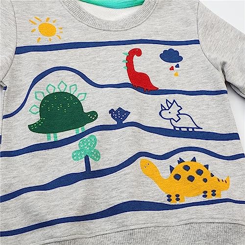 HILEELANG Toddler Boy Sweatshirts Crewneck Long Sleeve Pullover Cotton Graphic Christmas Clothing3