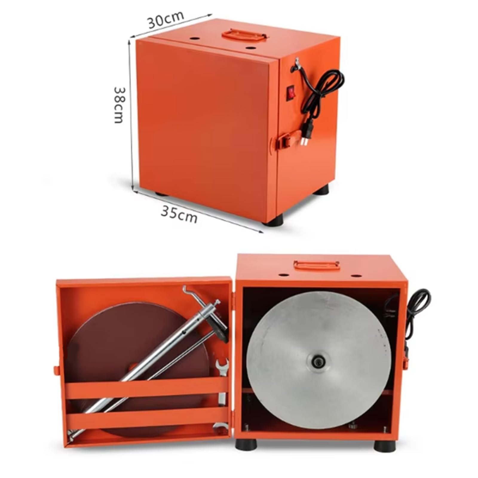 Affittatore di Cesoie per Lana Elettrica, Affilatore di Legno da 900W 220 V con 5 Pezzi di Carta Vetrata Adatti per Affinare Varie Lame di Forbici Animali (Arancione)