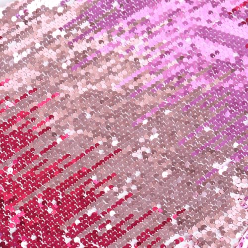 Image of WELAKEN Girls Ombre Sequin Dress Sparkly Fancy Short Puff Sleeves Gradient Party Dress