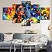 Produktbild GIRDSS Kunstdrucke Moderne Druck Malerei Hintergrund Dekoration Modulare 5 Teiliges Wandbild Star Sänger Zusammenfassung Michael Jackson Poster Wandkunst Leinwand Creative Geschenk Kunstwerk 150X80Cm
