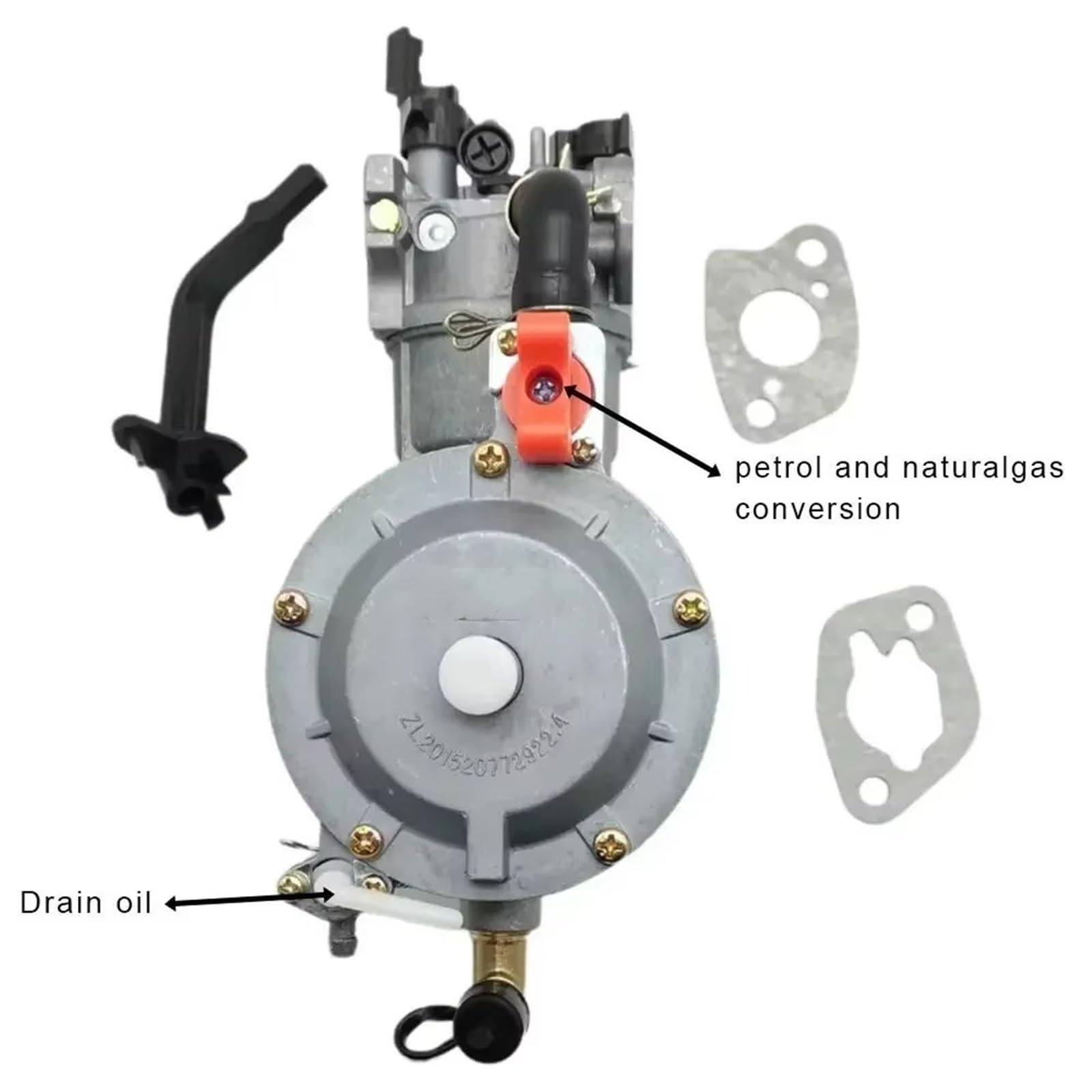 Carburador de Repuesto Para Generador De Gasolina LPG168 Kit De Carburador De Combustible Dual 168F 170F 6.5HP 2-3KW 220/110V Para Generadores 100153 100165 100296