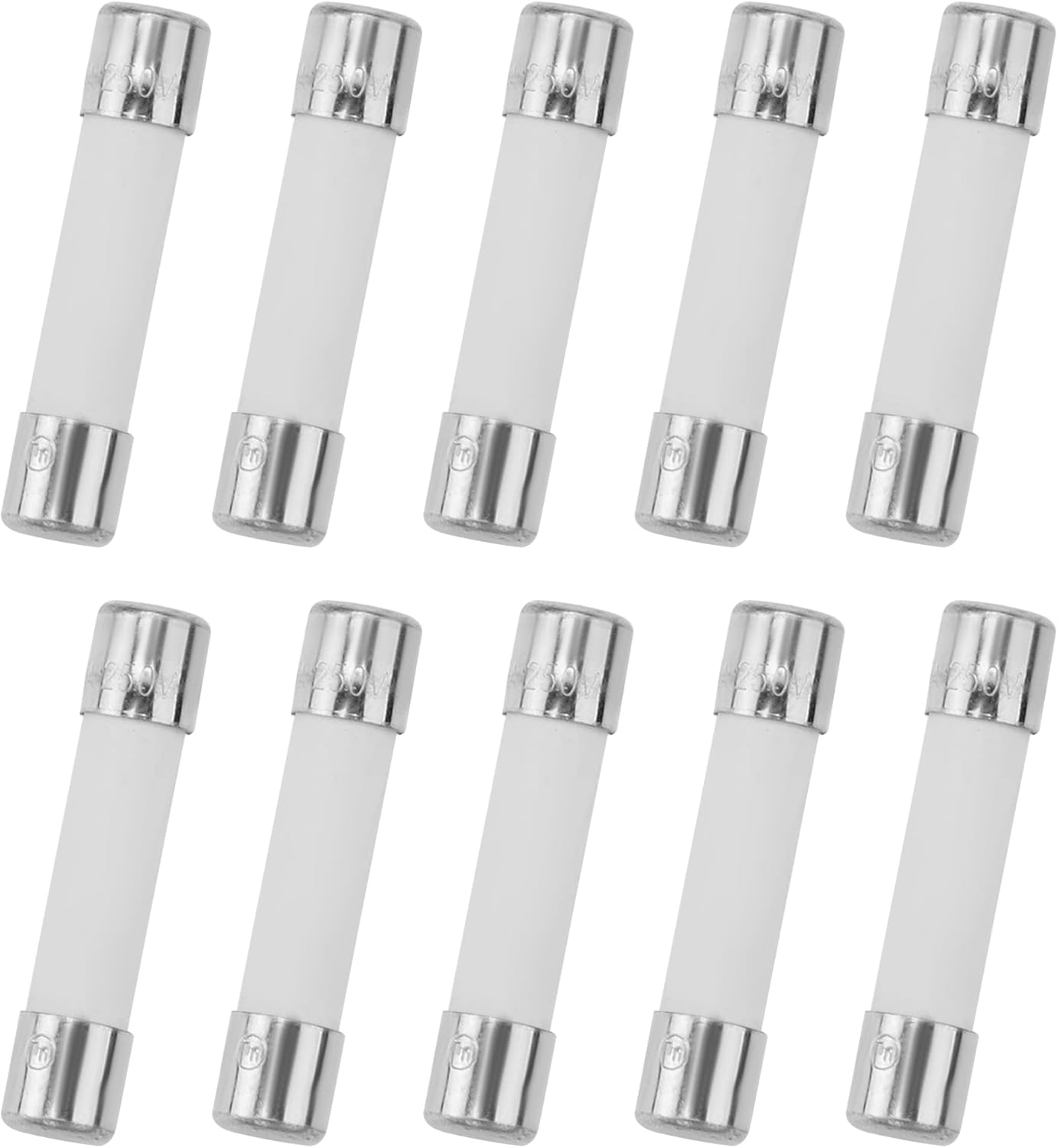 10Pcs T20AL250V 6x30mm Ceramic Fuse Microwave Fuse 20A 20 Amp 250V Slow