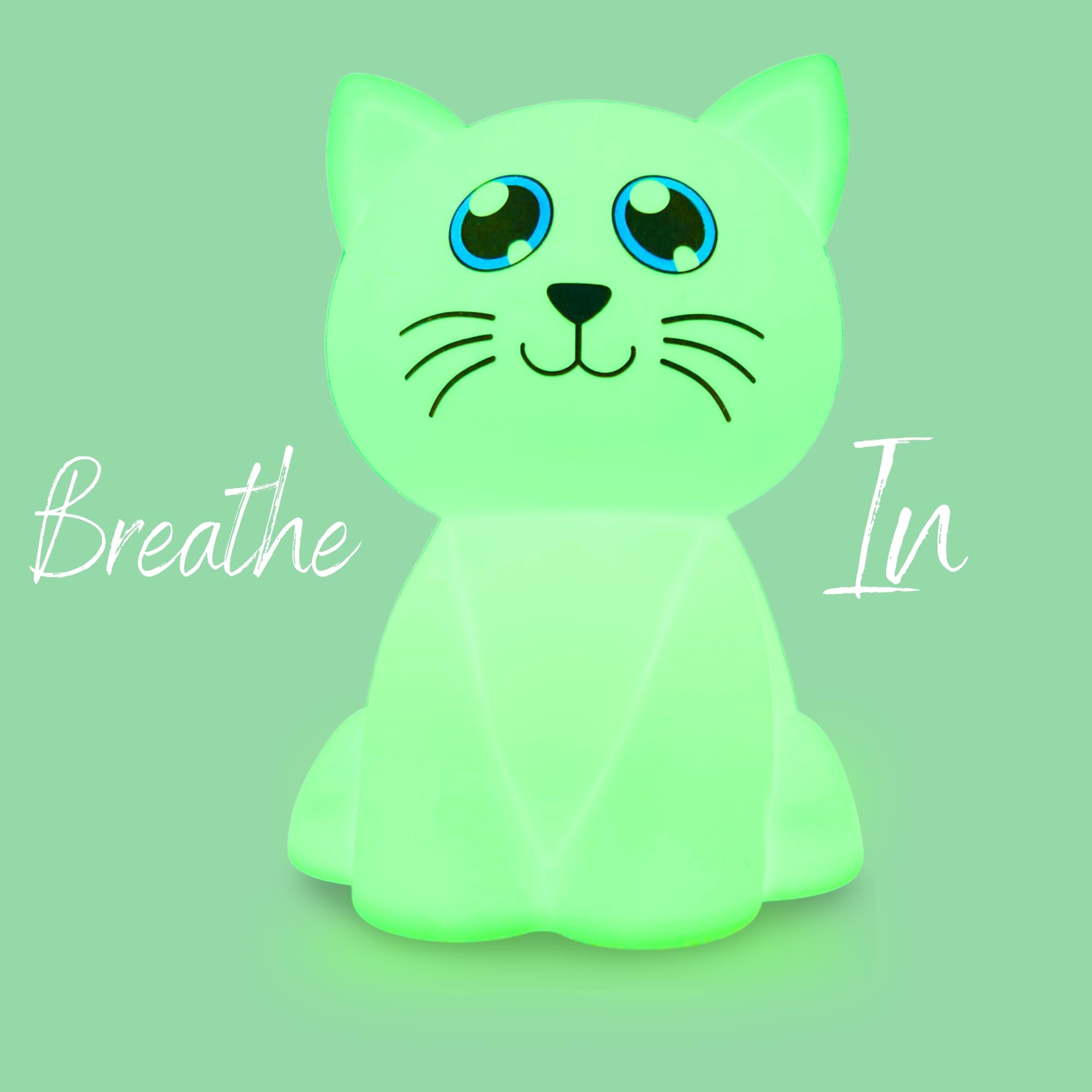 Calm Collective Luz calmante de entrenamiento de respiración para gatos para calmar el estrés, artículos de alivio de ansiedad para TDAH, herramientas de meditación de atención plena, gran regalo de